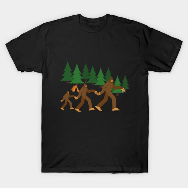 Bigfoot Camping design T-Shirt by Sliver Sunflowers 